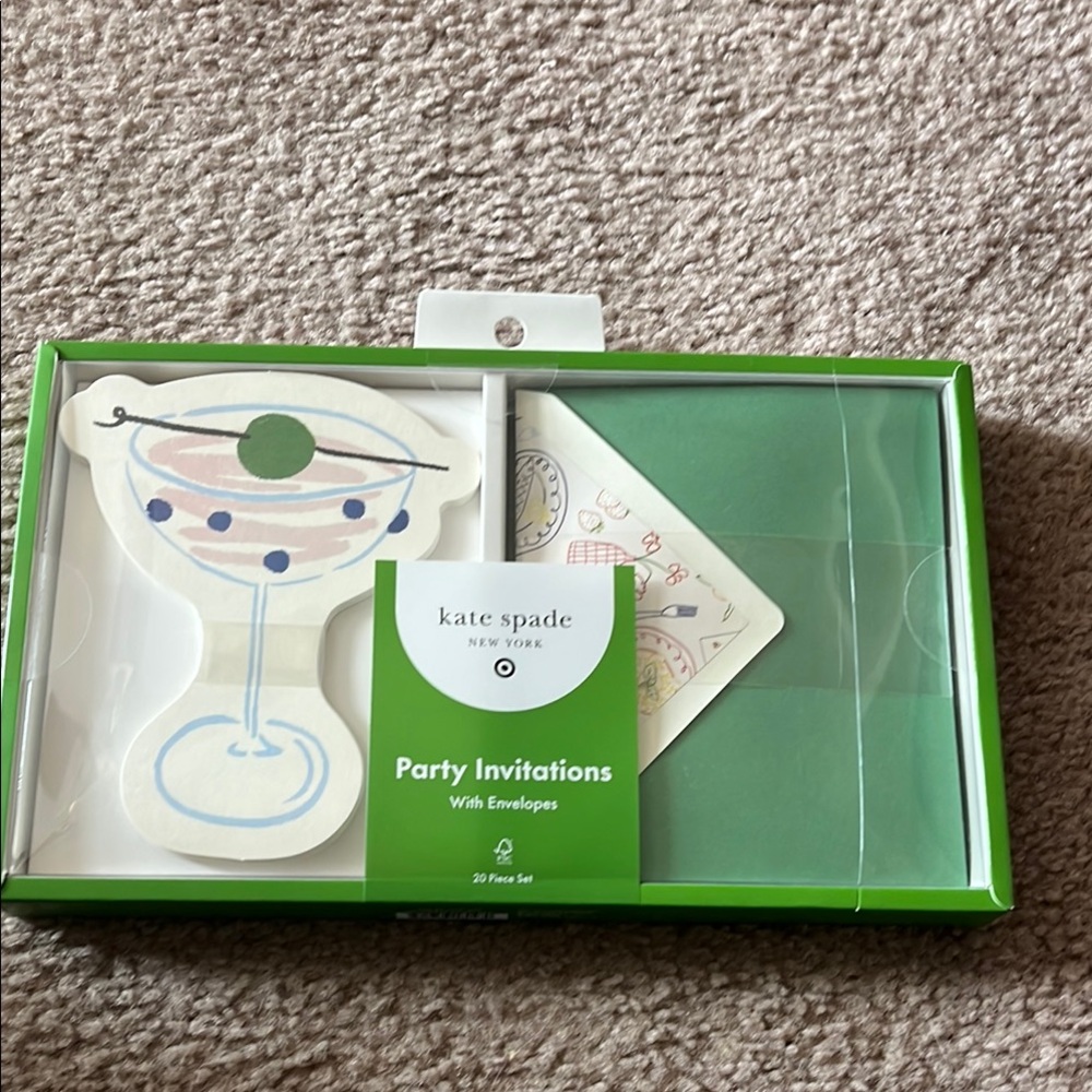 Kate Spade Green Cocktail Invitation Set